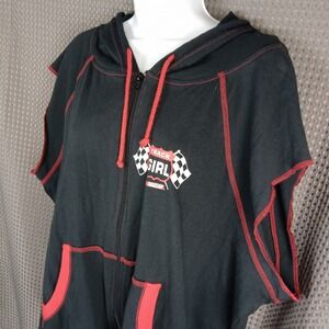 NASCAR Track Girl Sleeveless Zip Hoodie Women's Size 22/24 Black Red